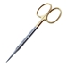 Iris Scissor Straight TC Square Edge Shanks Overall Length 4 1/2" (115mm) Sharp Pointed Tips Larger Ring Handles Which Are Gold Plated To IndicateTungsten Carbide Inserts - 19-132108