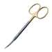 TC Iris Scissor Curved Square Edge Shanks Overall Length 4 1/2" (11.5cm) Sharp Pointed Tips Larger Ring Handles Which Are Gold Plated To IndicateTungsten Carbide Inserts - 19-132109