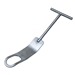 Kujat 35mm Humeral Head Retractor, T- Handle with Cut Out 23.5mm Wide x 40mm Long, Notched Bent Tip, Overall Length 8 3/4" (222.3mm) - 35-7611B