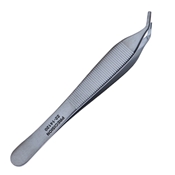 Adson Brown Tissue Forceps With 7 x 7 Teeth Angled Overall Length Of 4 3/4" (121mm) 