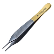 Adson Micro Tissue Forceps TC Delicate 4 3/4" (12cm) Overall Length With 1 x 2 Teeth 