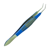 Blue Titanium Shepard Angled Tying Forceps 