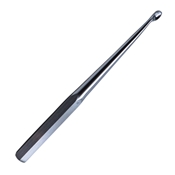 Brun Curette, Size 6, Straight, Oval Cup, Hexagonal Solid Handle, Overall Length 9" (229mm) 