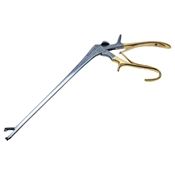 Burke Cervical Biopsy Punch, Straight, 3.35mm Wide x 5.5mm Long Jaw, Quick Lock, Gold Plated Squeeze Open C Grip Handle, Overall Length 10" (254mm) 