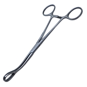 Foerster Sponge Forcep, Serrated, Curved, Overall Length 7" 