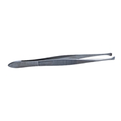 Graefe Fixation Forceps, Serrated Handle Without Thumb Catch Lock, Narrow 3.5mm Jaws, Fine Teeth, Overall Length 4 1/4" (109mm) 