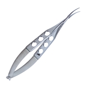 Kratz Lens Holding Forcep Curved With Very Delicate Narrow Jaws, 3-Hole Handle  