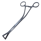 Lovelace Lung Forceps 8" (21cm) 28mm Wide Triangular Jaws, Angled Shanks 