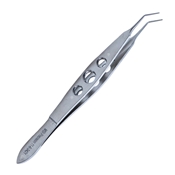 Mcpherson Angled Suture Force  Hole Handle Design With Tying Platforms 7mm Bend To Tip Angled 45 Degree 0.4mm 1 x 2 Teeth 