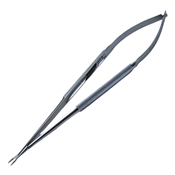 Micro Needle Holder Straight With Scissor, 7" Jaws 4x1mm, Edge 6mm, With Catch,   