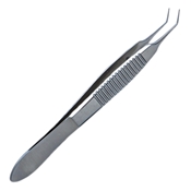 Osher Haptic Forceps, Delicate Groove In Platform, Angled 45 Degrees, 5mm From Tip, And Overall Length Of 3 1/2" (8.2cm)  