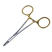 Par Delicate Needle Holder Serrated Jaw TC Overall Length  5" (127mm) Tungsten Carbide Inserts With Two Gold Ring Handles 