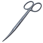 Plastic Surgery Scissors, Curved, Stainless Steel, 4.75" 