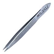 Precision Cilia Forceps, Serrated Handle With Polished Finish, Narrow Smooth Jaws, And Overall Length Of 3 1/3" (84mm) 