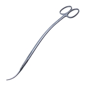 Satinsky Vascular Scissors Overall Length 10" (25cm), Strongly Curved Shanks, Blunt Tips 