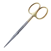 Stevens Tenotomy Scissors Straight Overall Length 4 1/2" (114.3mm) TC With Two Gold Ring Handles 