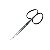 Stevens Tenotomy Super-Cut Scissors 3 3/4" (9.5cm) Curved Blunt With Ribbon Style Black Ring Handles  