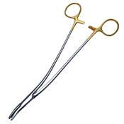 Stratte Needle Holder Double Curved to Side, with Tungsten Carbide Jaws, Overall Length 9" (229mm) 