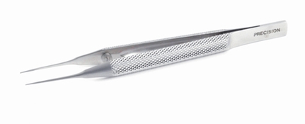 OGawa Suture-Fixation Forceps, Straight, 0.12mm Teeth, 5.5mm Tying Platform, 0.3mm Gap At Platform Heel, True Round Knurled Handle In The Closed Position, Overall Length 4-1/4" (108mm) 